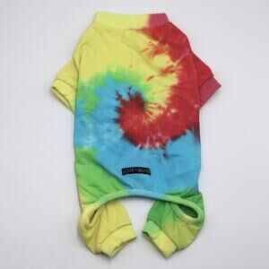 Love Thy Beast Tie-Dye French Terry Warm Rainbow Dog Bodysuit Size XL